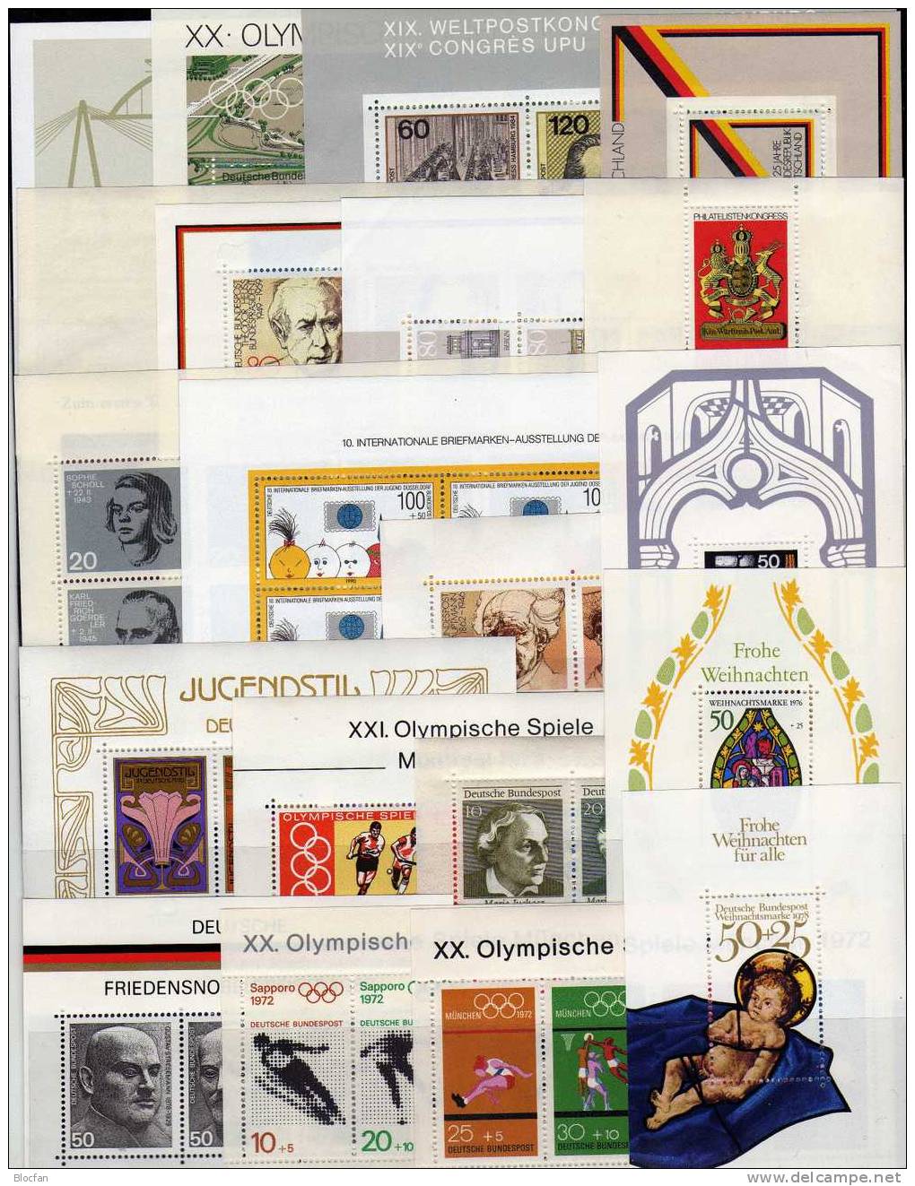 Lot BRD Block 3 Bis 22 ** 92€ Widerstand Olympiade Weihnachten Präsidenten UPU Einheit Bloc Hb Ms Topic Sheet Bf Germany - Collezioni (in Album)