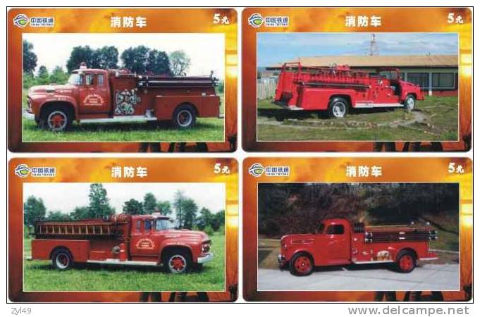 A04251 China Fire Engine 4pcs - Pompiers