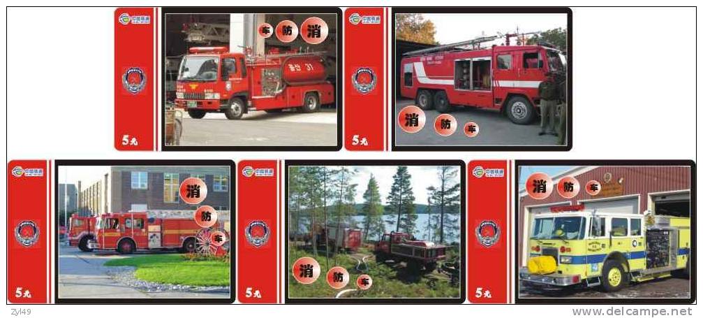A04255 China Fire Engine 5pcs - Firemen