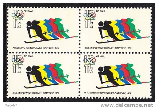 U.S. C85 X 4  **  WINTER OLYMPICS  SKIING - 3b. 1961-... Unused