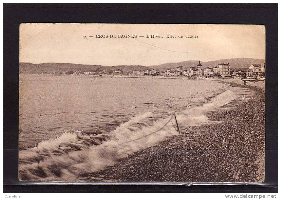 06 CROS DE CAGNES Plage, Vue Générale, Hiver, Vagues, Ed Rion 2, 193? - Cagnes-sur-Mer