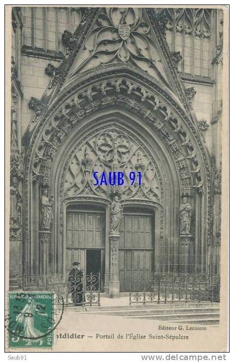 Montdidier -Portail De L'Eglise Saint-Sépulcre -  G.Lecointe---Animée- -Circulé En 1912 -Réf:3_0128 - Montdidier