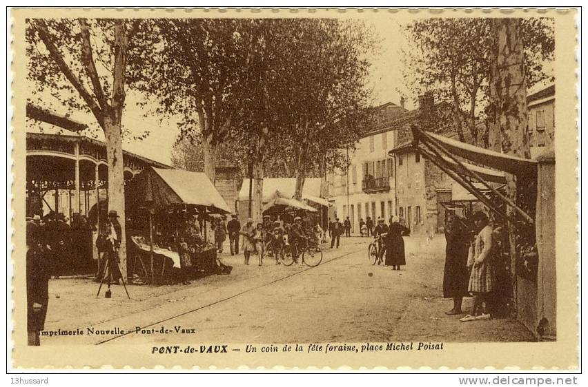 Carte Postale Ancienne Pont De Vaux - Un Coin De La Fête Foraine, Place Michel Poisat - Spectacles - Pont-de-Vaux