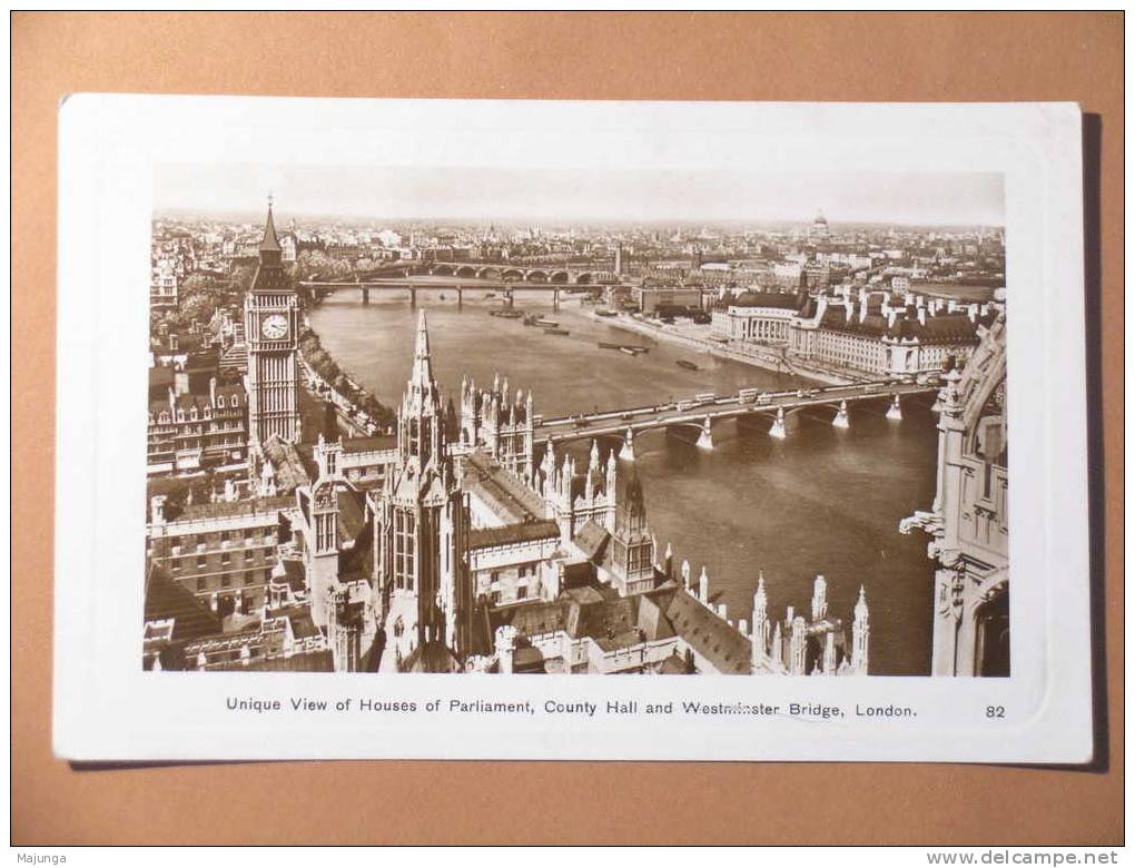 CPA - LONDON - VIEW OF HOUSES OF PARLIAMENT - COUNTY HALL AND WESTMINSTER BRIDGE-RARE - EN RELIEF - Houses Of Parliament
