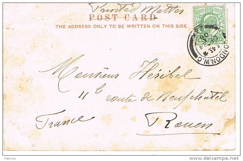Postal, LONDON 1906 (Inglaterra) , Post Card, Postkarte, - Covers & Documents