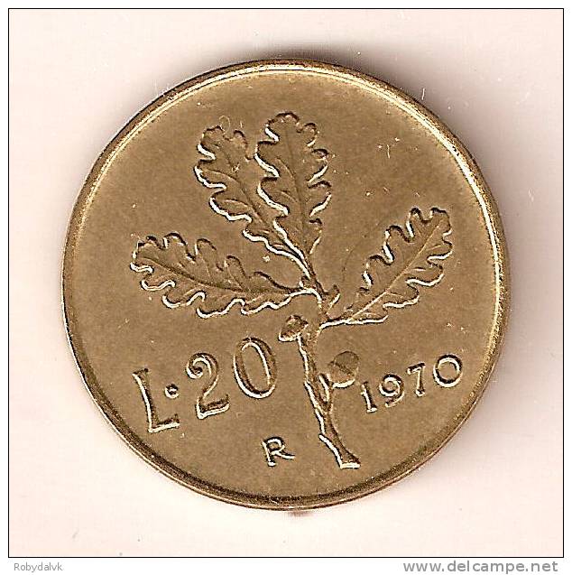 ITALIA REPUBBLICA - 20 Lire Bronzital - 1957 - 20 Lire