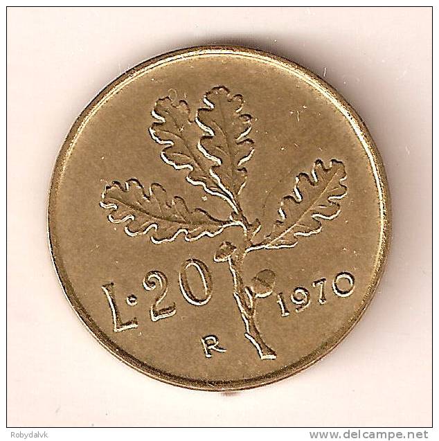 ITALIA REPUBBLICA - 20 Lire Bronzital - 1970 - 20 Lire