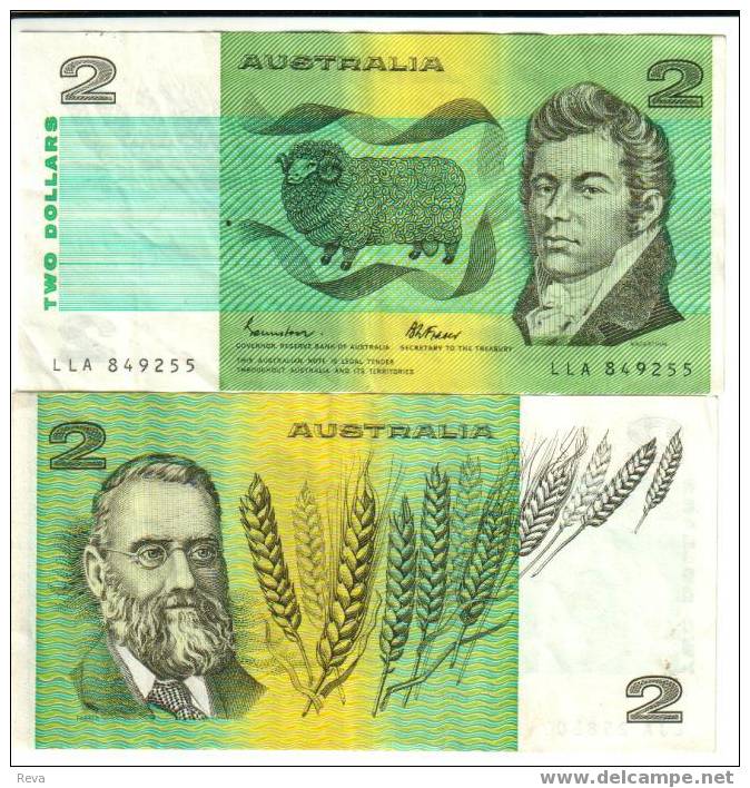 AUSTRALIA $2 LAST ISSUE LAST SIGNATURE ND(1985) & 1ST $2 COIN 1988 JOINT ISSUE WITH MINT IN FOLDER UNC  READ DESCRIPTION - Other & Unclassified