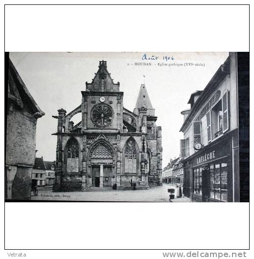 Carte Postale : 1906, Houdan, Église - Houdan