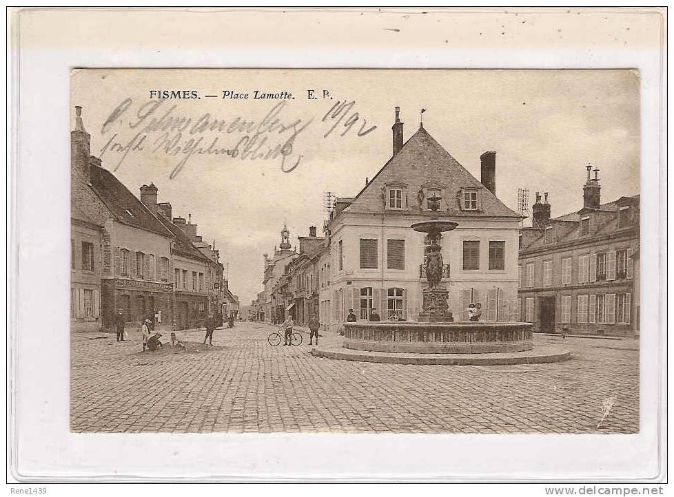 FISMES ( MARNE ) Feldpost - Place Lamotte - Zuruck - Fismes