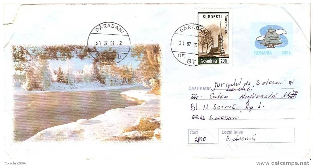 Romania / Postal Stationery / Cancellation DARABANI - Natur