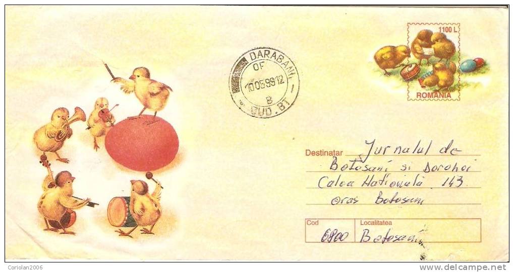 Romania / Postal Stationery / Cancellation DARABANI - Ostern