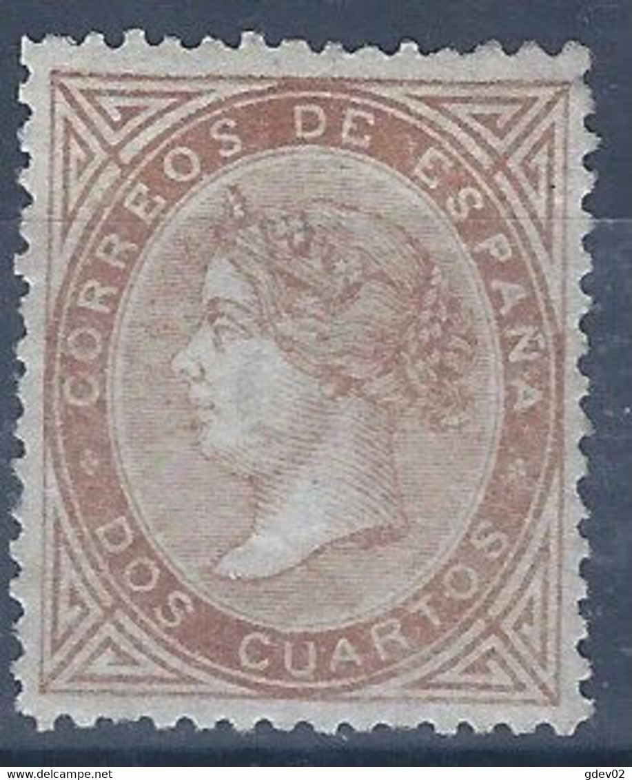 ES087-L1539.España.Spain .Espagne.ISABEL    Ll. 1867.(Ed 87*) Con Charnela.CENTRADO DE LUJO.Marq. - Unused Stamps