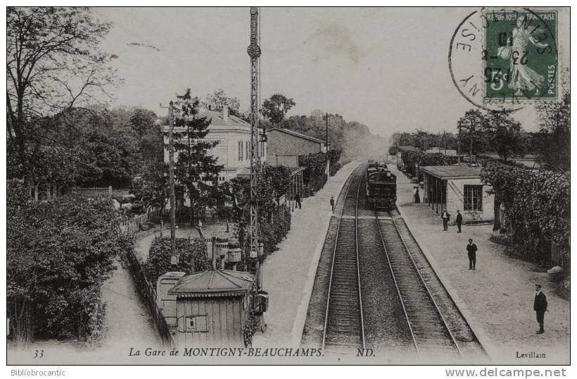 D95 - LA GARE DE MONTIGNY-BEAUCHAMPS -33-  VUE INTERIEURE AVEC TRAIN - Montigny Les Cormeilles