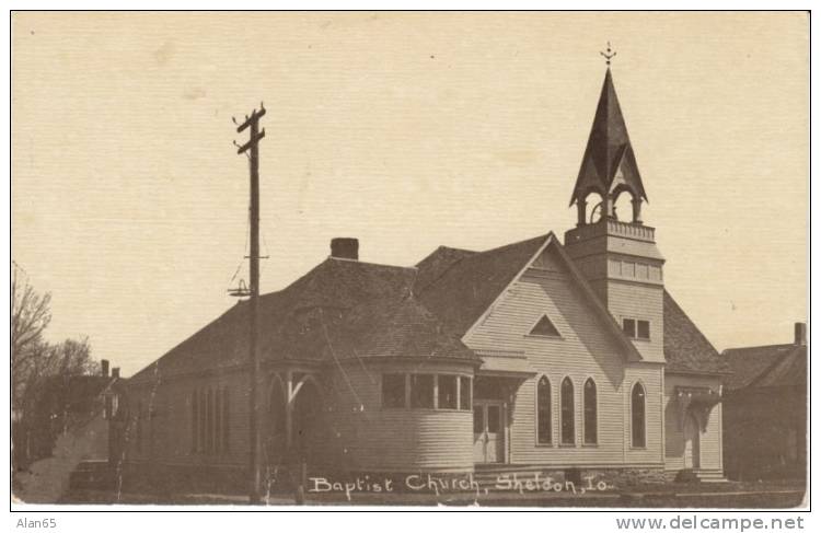 Sheldon Iowa Baptist Church On C1910s Vintage Postcard, Religion - Otros & Sin Clasificación