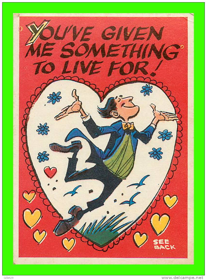 FUNNY VALENTINE No 48A - TRADE CARD - YOU´VE GIVEN ME SOMETHING TO LIVE FOR !  REVENGE ! - ( T.C.G. 1960 ) - Sonstige & Ohne Zuordnung