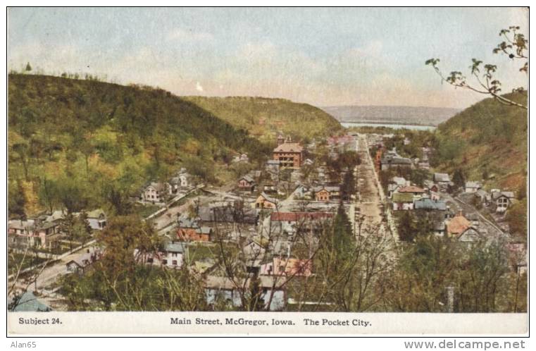 McGregor Iowa, Main Street Panorama View On C1910s Vintage Postcard - Otros & Sin Clasificación