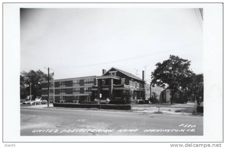 Washington Iowa, United Presbyterian Home On C1970s Vintage Real Photo Postcard, Auto, Nursing Home(?) - Sonstige & Ohne Zuordnung