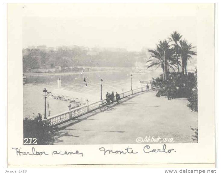 MONTE CARLO (Monaco) Photo Américaine 8x7 - Scène Du Bord De Mer - Guerre 14-18 - WW1 - Militaria - Port