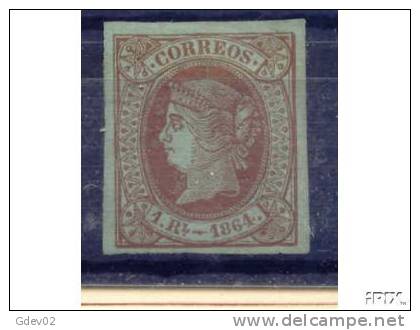 ES067-L633B.España.Spain.E Spagne.ISABEL  Ll .1864.( Ed 67**).sin Fijasellos.MAGNIFICO - Nuevos