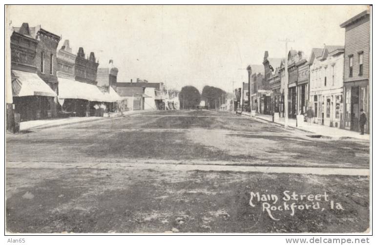 Rockford Iowa, Main Street, On C1910s Vintage Postcard - Otros & Sin Clasificación