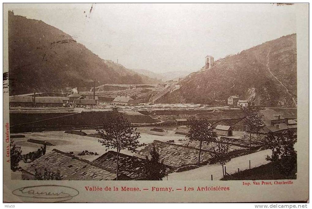 Vallée De La Meuse. Fumay. Les Ardoisières. De C. Laurent à Eugénie Savoye à Seclin. 1902. - Fumay