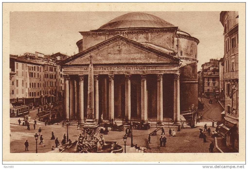 ITALIE Il Pantheon Cpa Animée - Pantheon