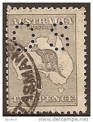 AUSTRALIA - Used 1915 2d Kangaroo, Watermark 10 (third), Perfed "OS". Scott 45 - Gebruikt