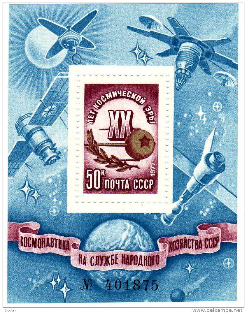 Raumfahrt-Programm 1977 Sowjetunion 4648/4,4-Block+Bl.122 ** 28€ Satellit Sputnik 1 Bloc M/s Space Sheet Bf USSR CCCP SU - Colecciones