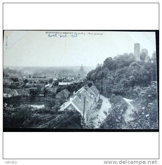 Carte Postale : Montfort L'amaury , Vue Générale, 1908 - Montfort L'Amaury