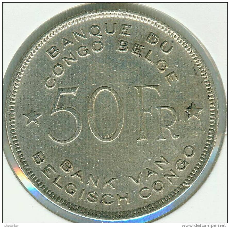 Belgisch Congo, 50 Frank Zilver 1944,  Leopold III  (1) - 1934-1945: Leopold III