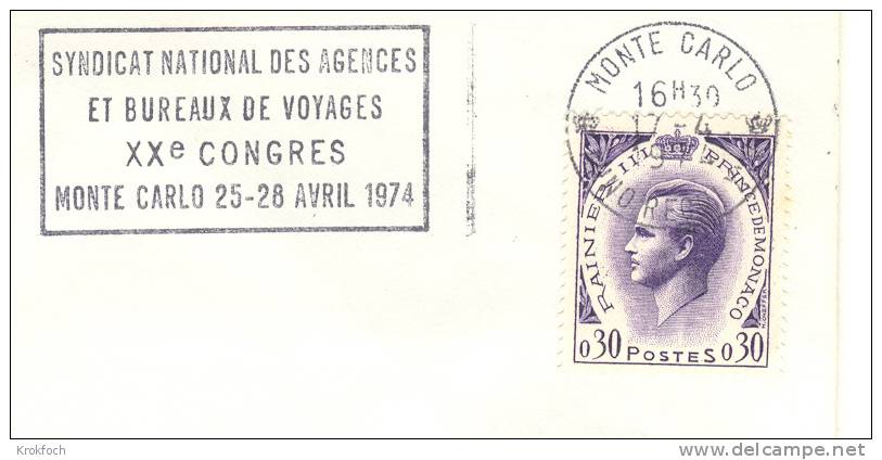 Monaco - Flamme 1974 Syndicat Agences De Voyages - Lettre Entière - Marcophilie