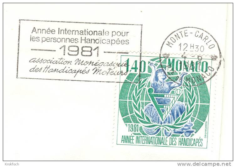 Monaco - Flamme 1981 Année Handicapés Handicap - Lettre Entière - Marcophilie