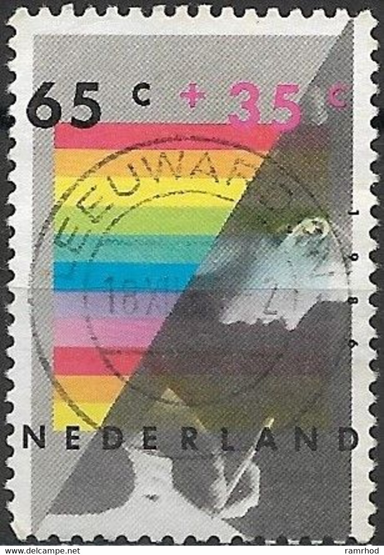 NETHERLANDS 1986 Child Welfare. Child And Culture - 65c.+35c. - Boy Drawing (achieving)  FU - Oblitérés