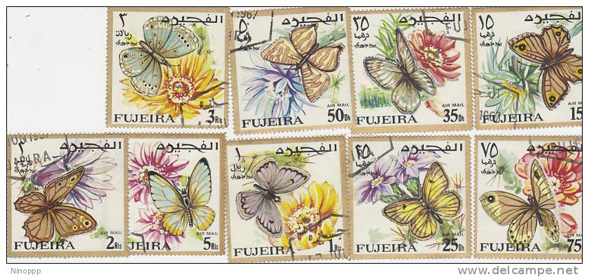 Fujeira-1967 Butterflies Air Mail Used Set - Butterflies