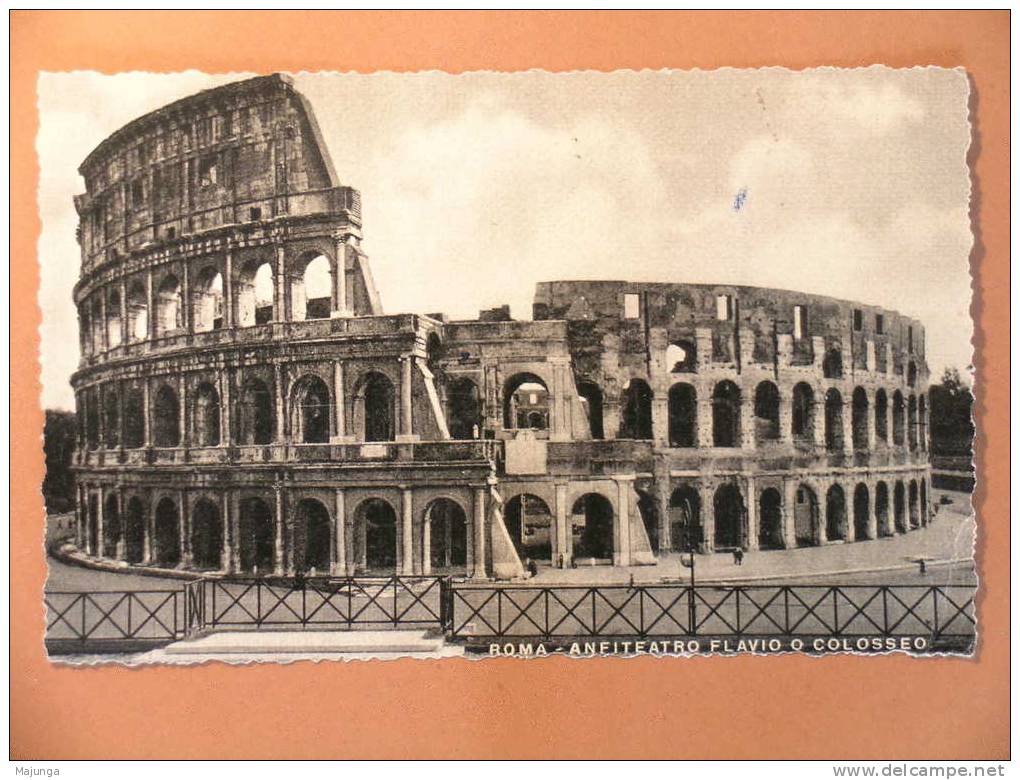 CPA - ROMA - ANFITEATRO FLAVIO O COLOSSEO - RARE - VERNIE - DENTELEE - Colisée