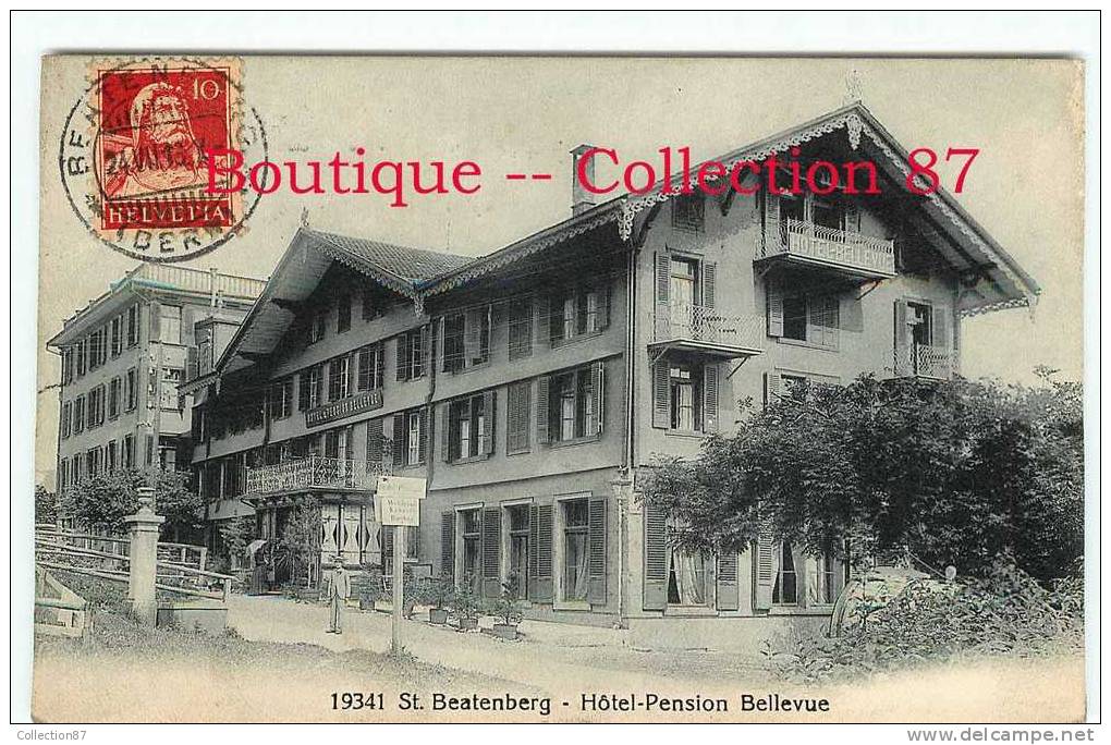 SUISSE - BE - SAINT BEATENBERG - HOTEL PENSION BELLEVUE - RARE Sur Le SITE - DOS VISIBLE - Beatenberg