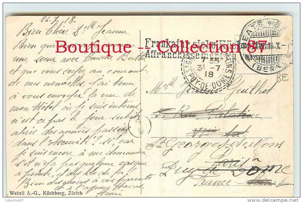 SUISSE - BE - SAINT BEATENBERG - HOTEL PENSION BELLEVUE - RARE Sur Le SITE - DOS VISIBLE - Beatenberg