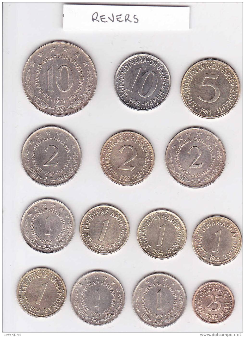 Lot De 14 Pièces De Monnaie De YOUGOSLAVIE - Yougoslavie
