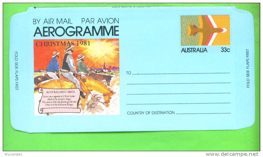 AUSTRALIA - Aerogramme 33 Cents/Christmas 1981 - Aérogrammes