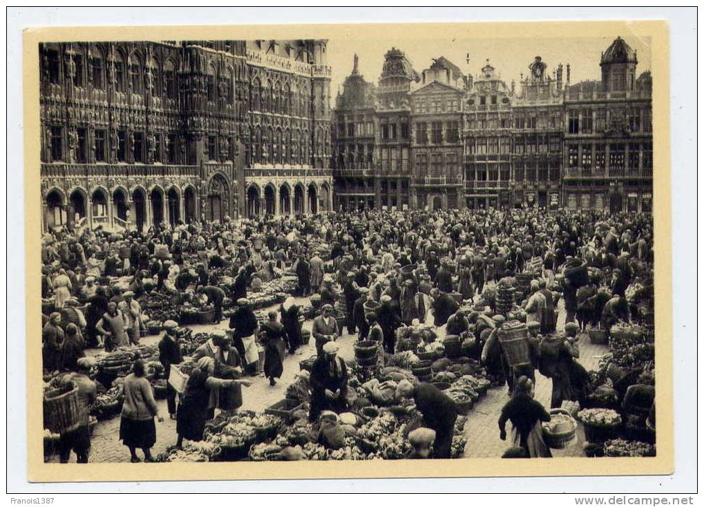 Ref 168 - BELGIQUE - BRUXELLES - Grand´place - Marché Matinal  (carte Semi-moderne Grand Format) - Marchés