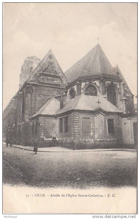 Cpa-Lille-Abside De L'Eglise Sainte Catherine - Lille