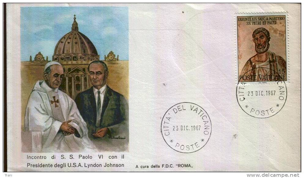 LYNDON JOHNSON DAL PAPA - Anno 1967 - Cartes Souvenir