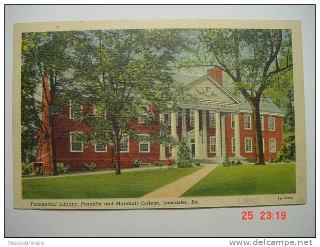 5209 UNITED STATES USA ESTADOS UNIDOS  FACKENTHAL LIBRARY MARSHALL COLLEGE LANCASTER    YEARS  1940  OTHERS IN MY STORE - Lancaster