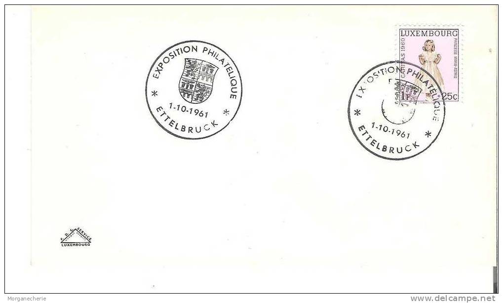 LUXEMBOURG,, 1961 EXPOSITION PHILATELIQUE ETTELBRUCK - Commemoration Cards