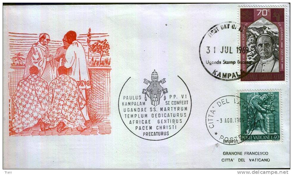 IL PAPA IN UGANDA - Anno 1969 - Kenya, Oeganda & Tanzania