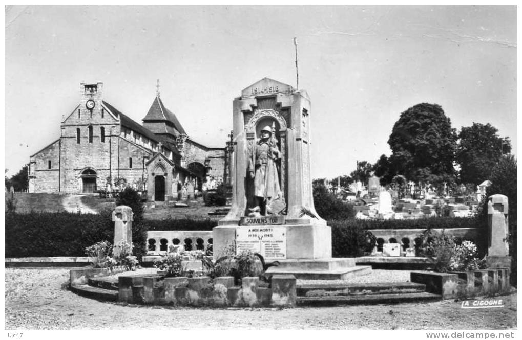 - 76 - JUMIEGES. - Vue D'ensemble De L'Eglise , Du Cimetière , Du Monument Aux Morts - Cpsm - Scan Verso - - Jumieges