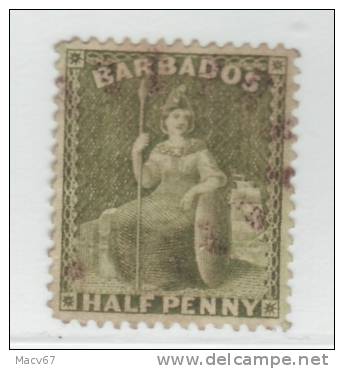 Barbados  50  Perf 14  (o)   CC Wmk.  1875-8  Issue - Barbados (...-1966)