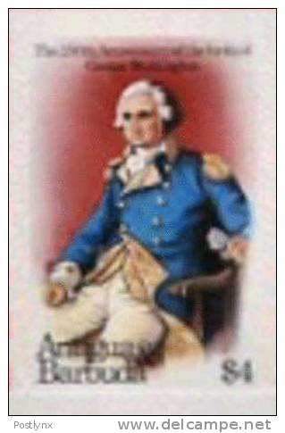 ANTIGUA 1982. George Washington $4. IMPERF.sheetlet    [non Dentelé,Geschnitten,no Dentado,non  Dentellato - George Washington