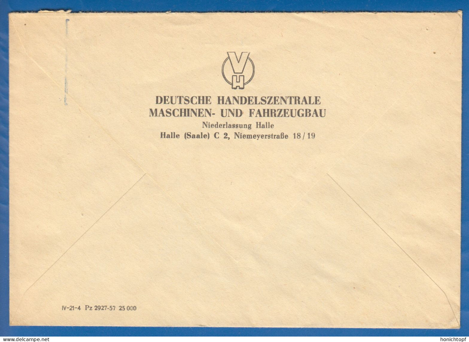 Deutschland; DDR; 1958; Maschinen - Freistempel Halle; Handelszentrale Machinen- Und Fahrzeugbau - Maschinenstempel (EMA)